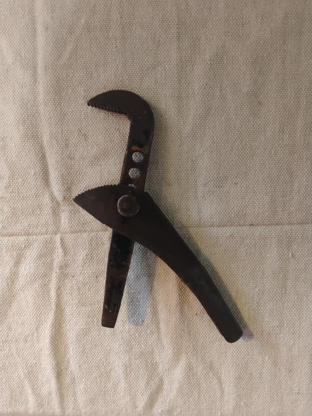 Vintage Adjustable Footprint Pipe Wrench Functional Year And Origin Unknown