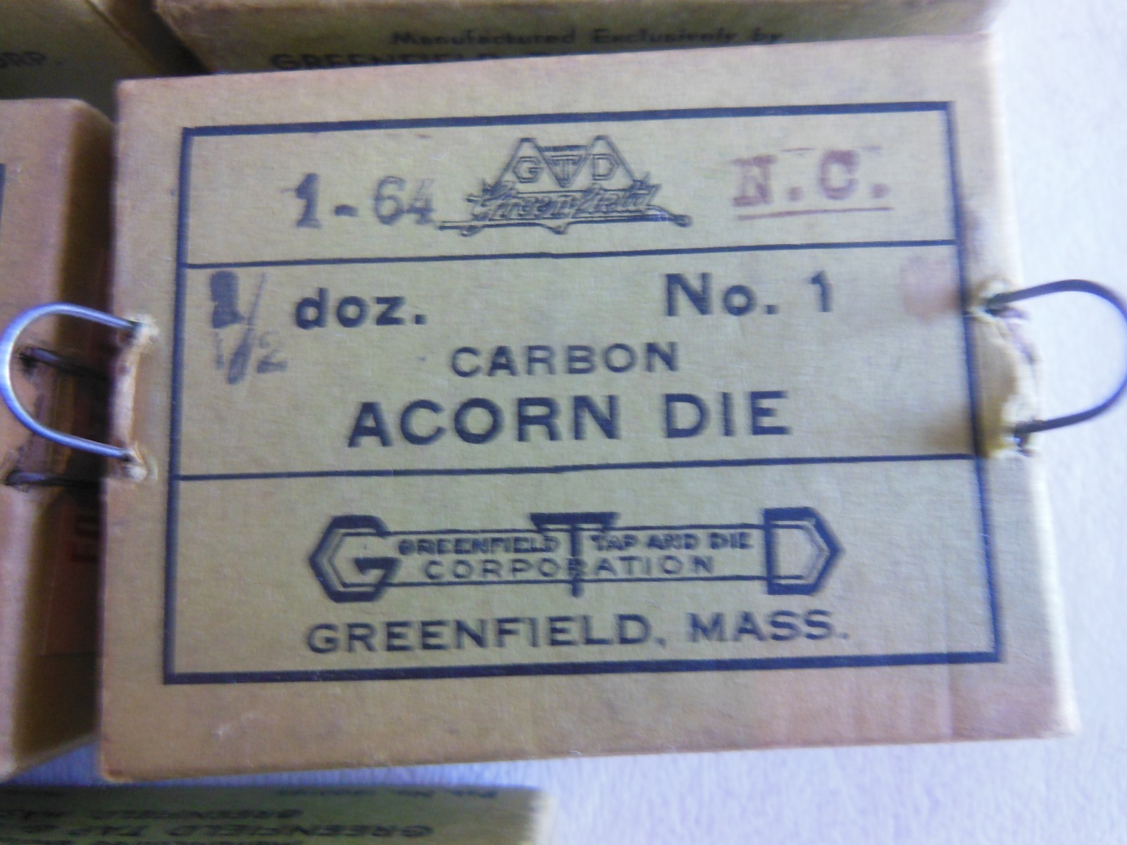 Greenfield 1-64 N.C. No 1 Carbon Acorn Die lot of 30pc (5 box)