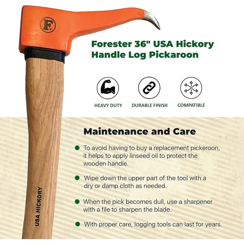 36in Pickaroon Logging Tool Hickory Handle Log Roller Hookaroon Forestry Tools