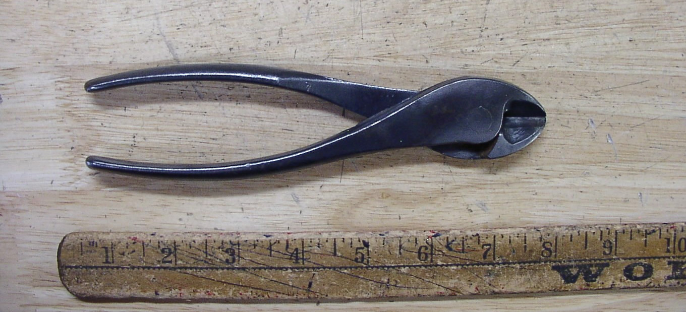 Old Used Tools,Vntg Utica 40 U.S.A. Diagonal Cutting Pliers,7-1/8″ Dykes,VGC