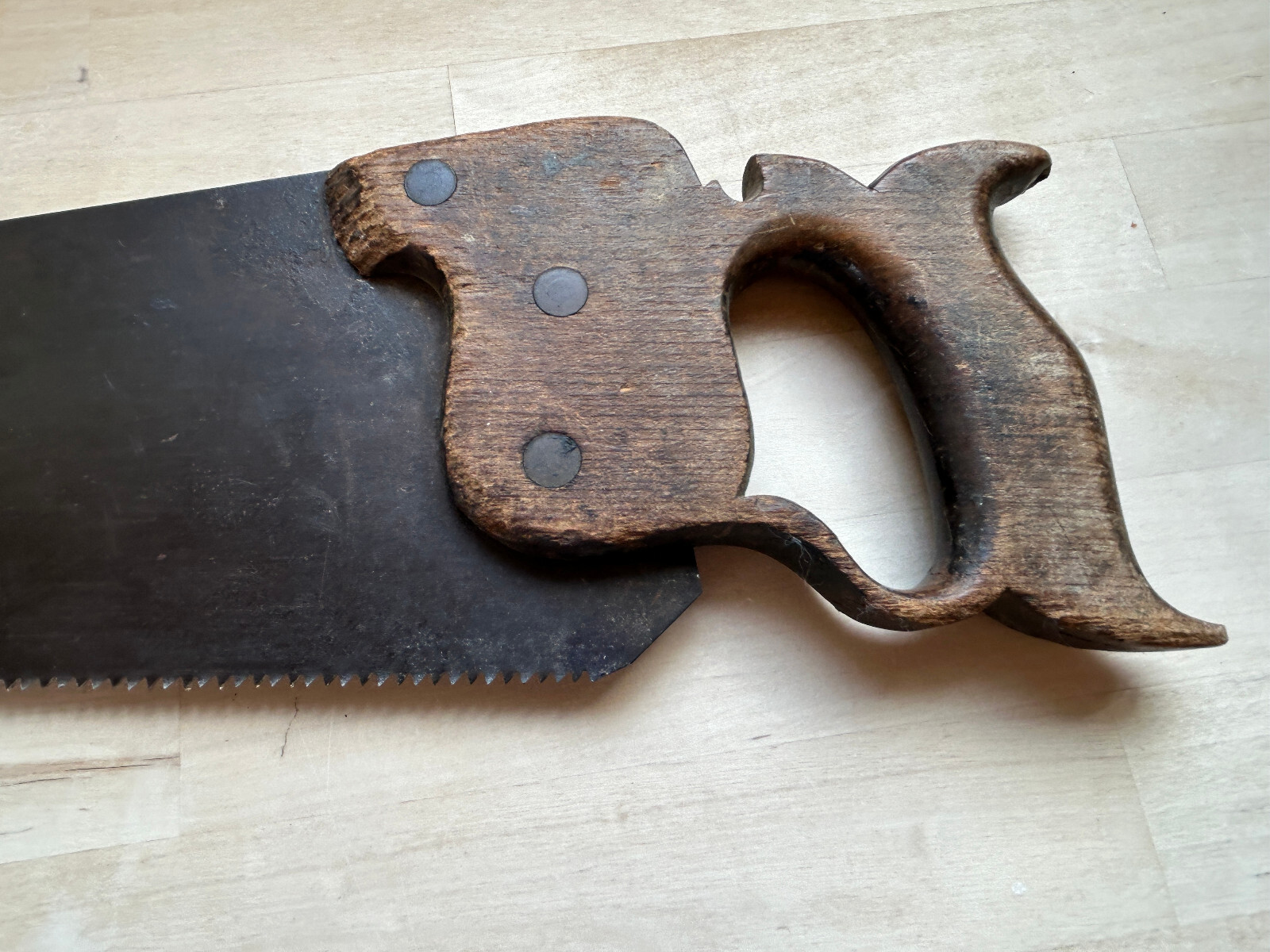 Vintage 25” Hand Saw with Wood Handle – 29″ Full Length