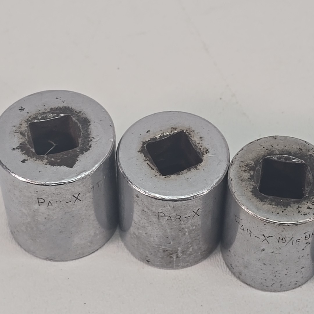 Qty 6 Par-X (Snap On) 1/2″ Drive 6Pt Standard Sockets 9/16″ to 1-1/16″