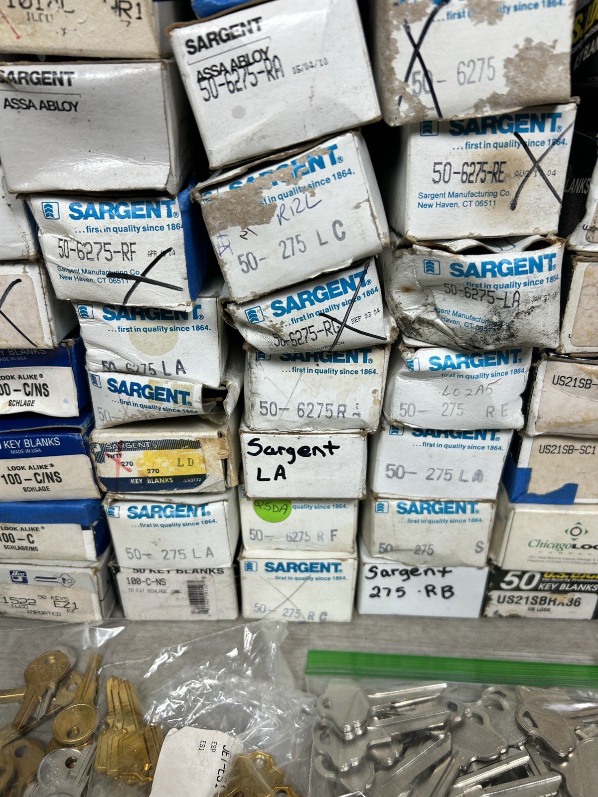 Vintage 85 Lbs UNCUT Key Blank Supply Lot Commercial Residential Mixed Brand