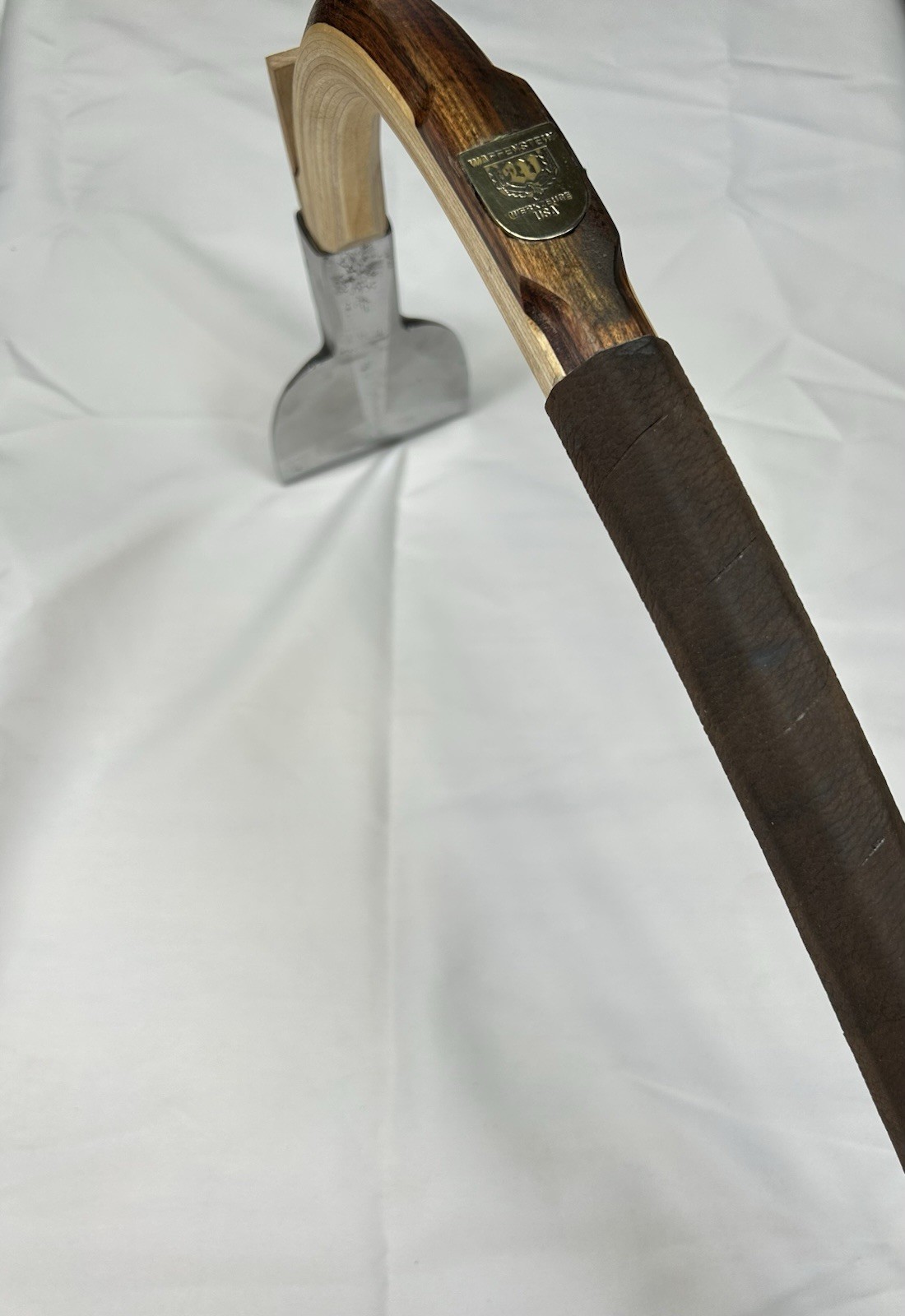 Japanese Adze (Chona) With Custom Laminated Handle And Leather Case. New.