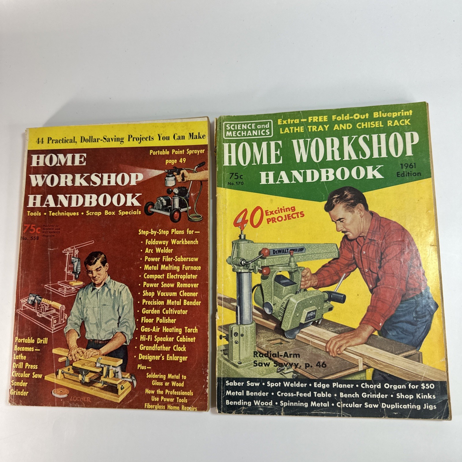 Lot of 2 Science and Mechanics Home Workshop Handbooks – 1959 #558 & 1960 #570