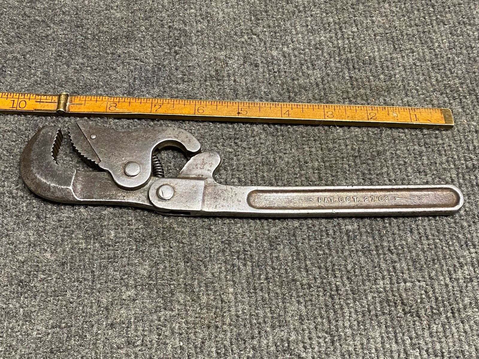 Antique Bullard Wrench No 1 Pat Oct 2, 1903 Self Adjusting 9-1/2” USA