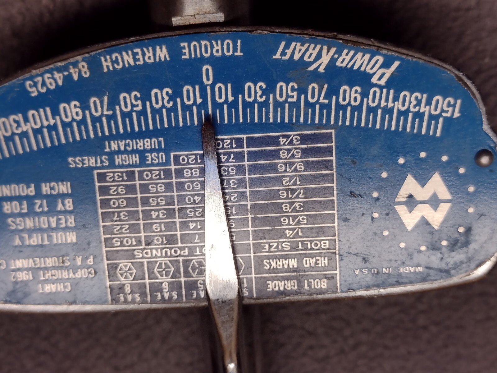 Vintage Powr-Kraft Torque Wrench Half Inch Drive USA Made