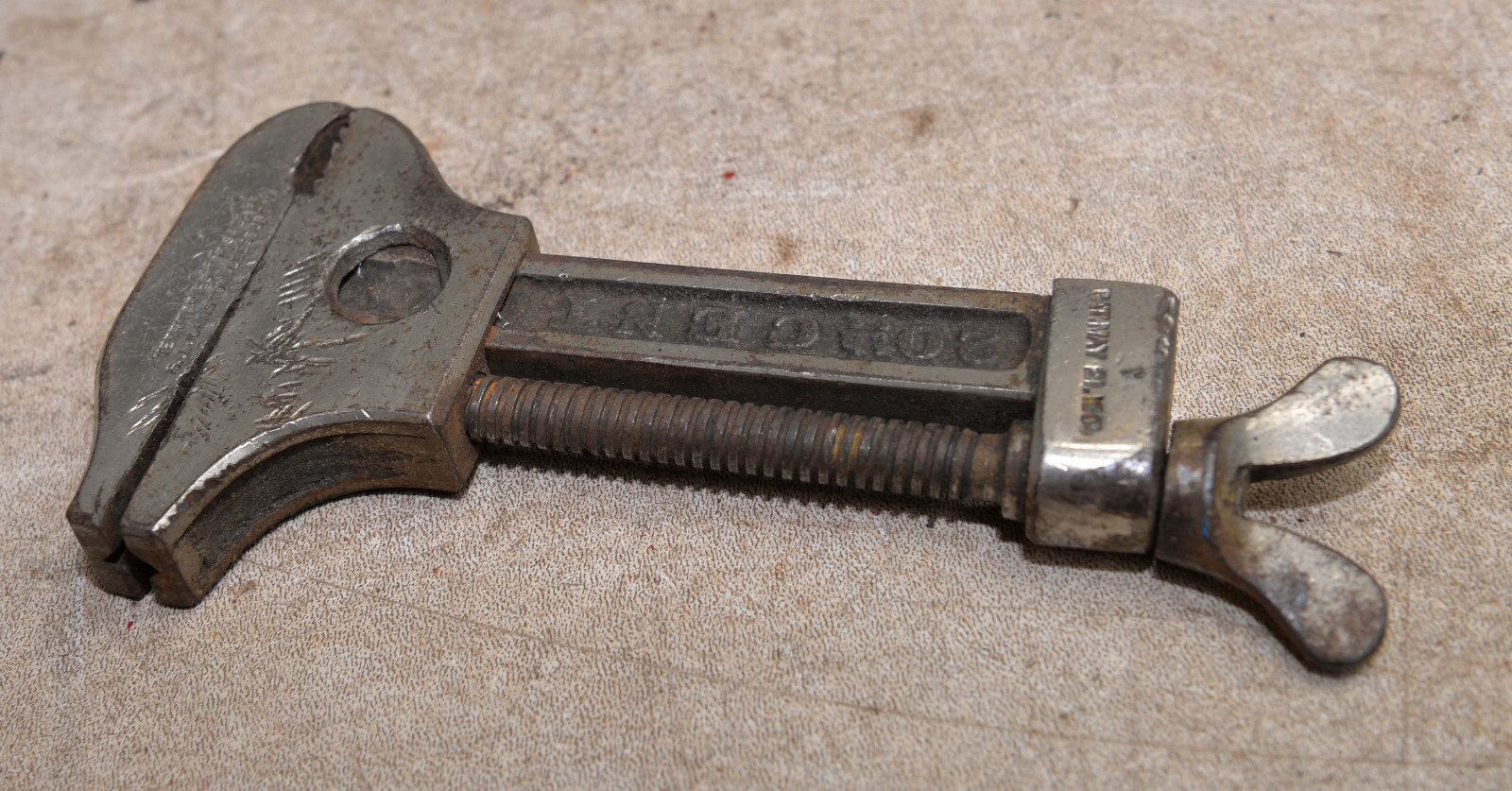 Antique Lowertraut 20th Century buggy wrench multi tool head pat 1906 adjustable