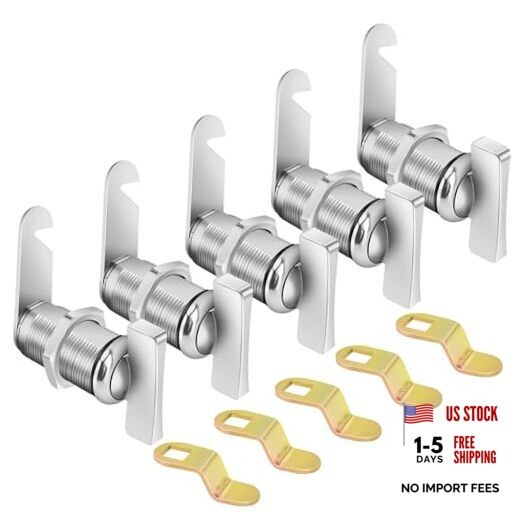 Thumb Operated Offset Cam Lock, 1-3/8” RV Storage Locks 5PCS 1-3/8 Inch 5Pcs