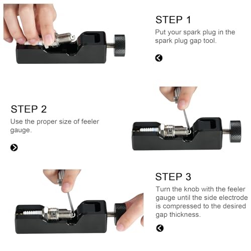 Spark Plug Gap Tool Universal with 32 Blades Steel Feeler Gauge, Black