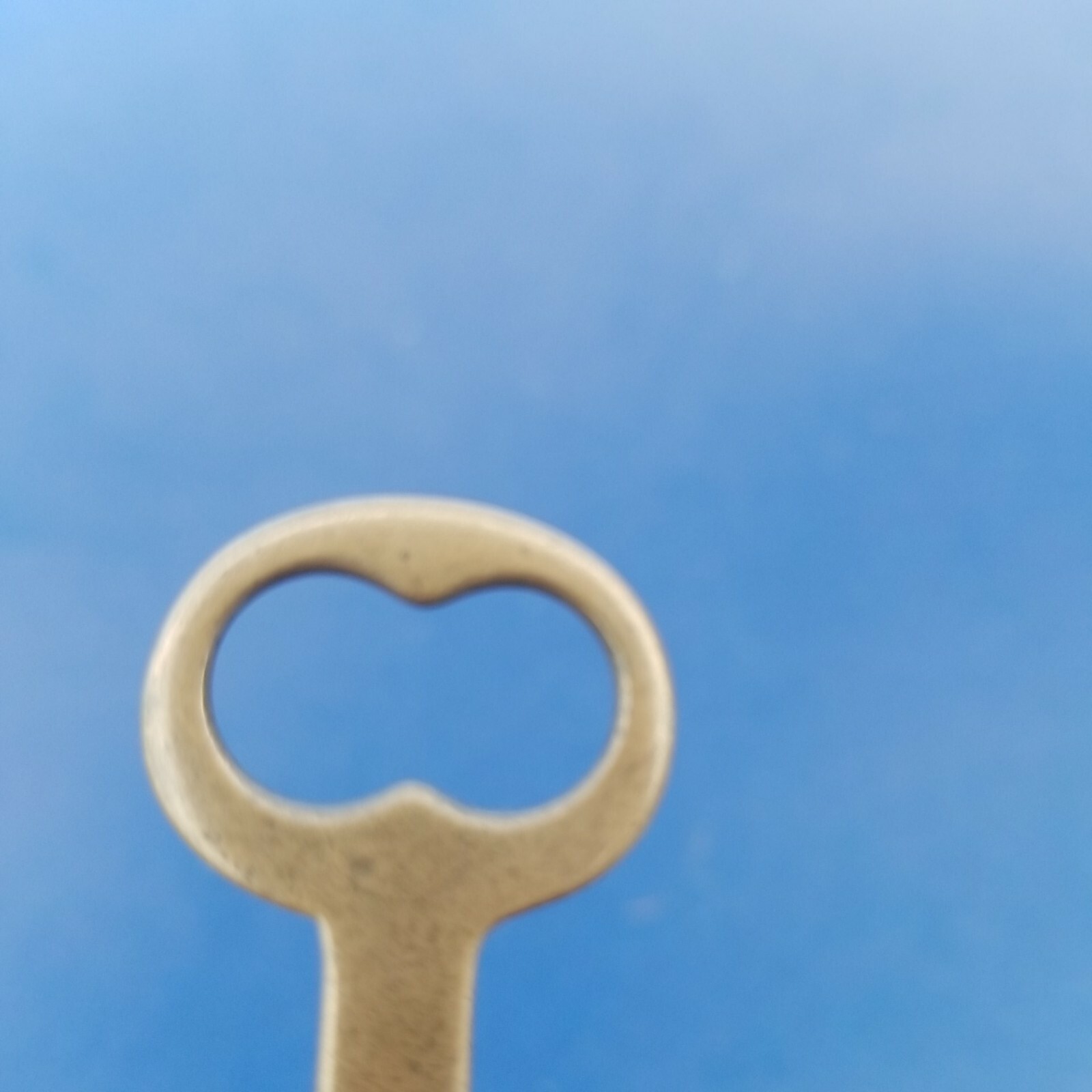 Old French Brass Key – Antique Burgundy metal Skeleton Key!