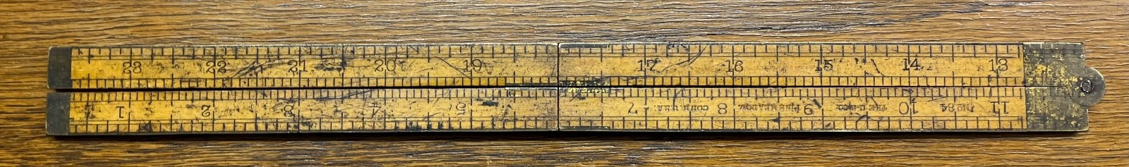 NO. 84 CHAPMAN STEVENS 24″ FOLDING RULER BRASS BOUND