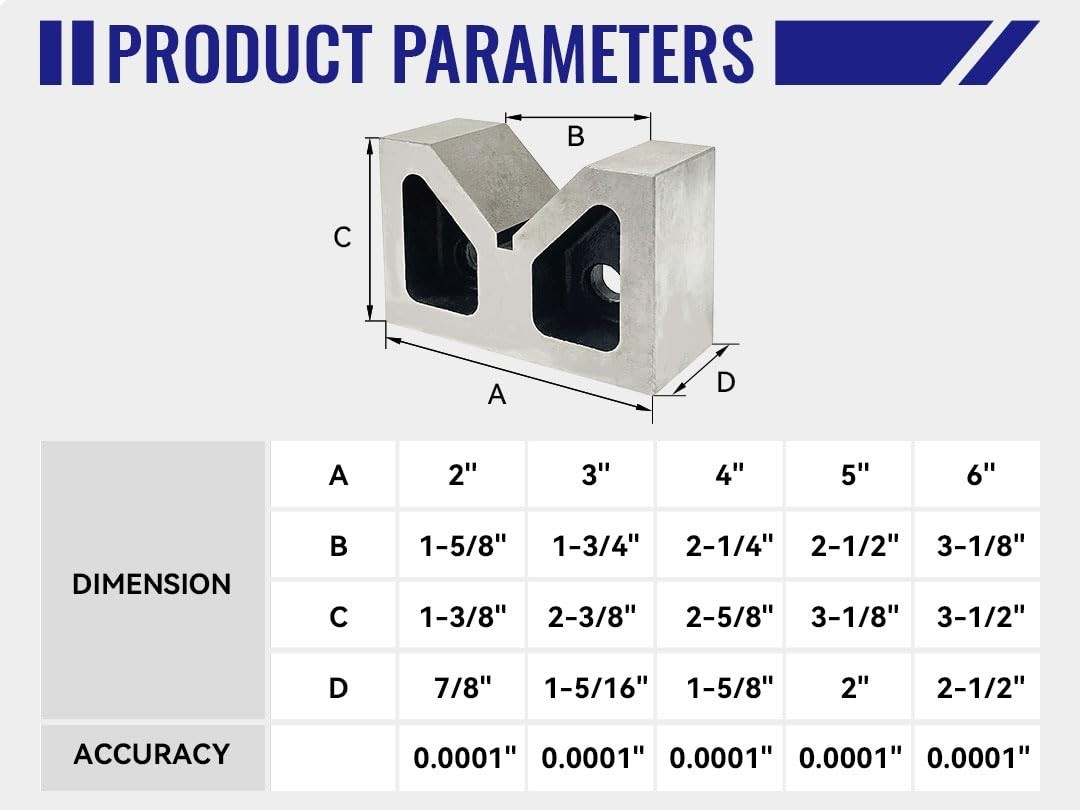 Durable 6×3.125×2.5″ Cast Iron V Block Set – Professional Quality & Versatile