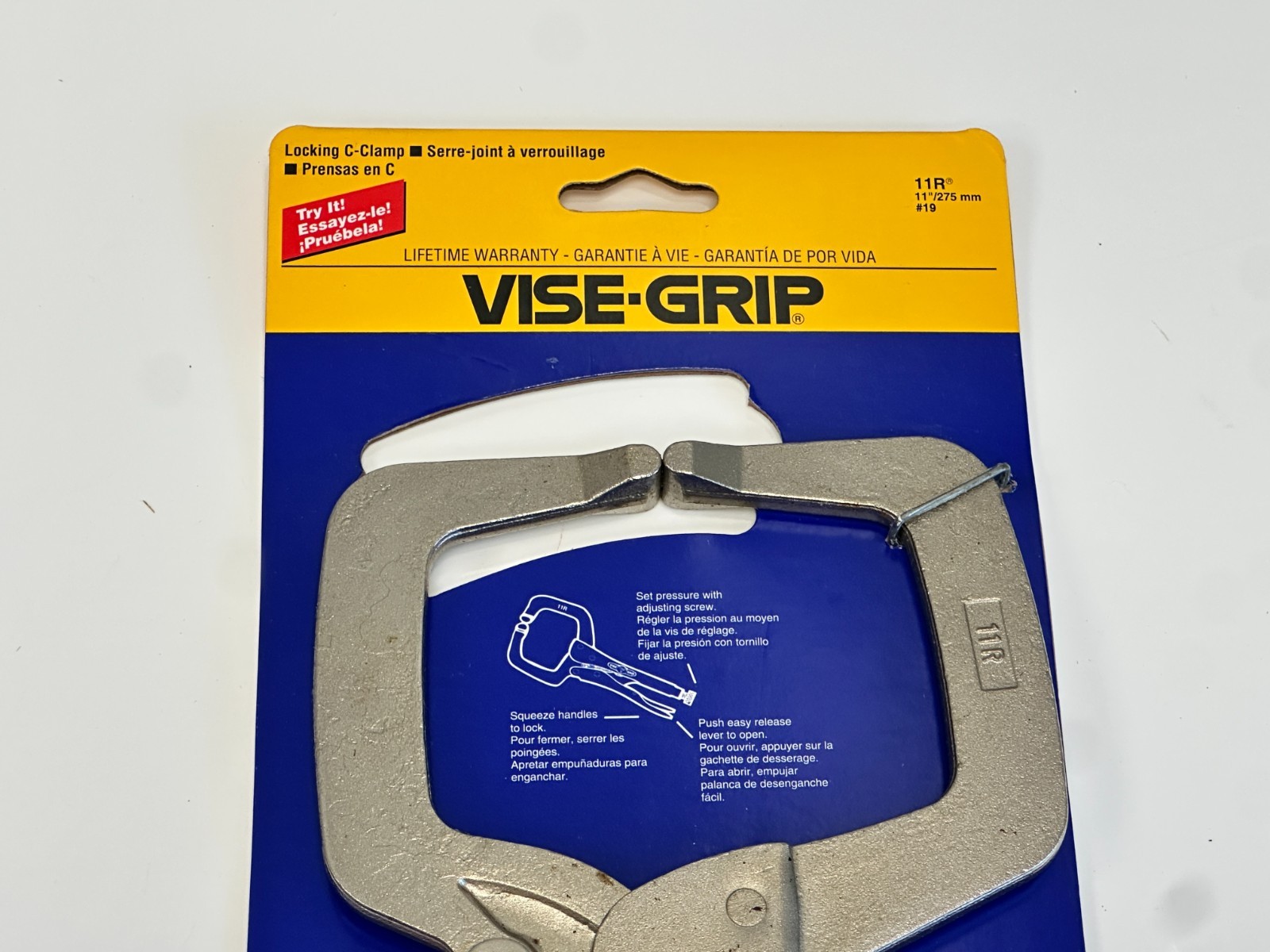 NEW Vise Grip USA MADE 11R C-Clamp Locking Pliers with Original Backing, NOS