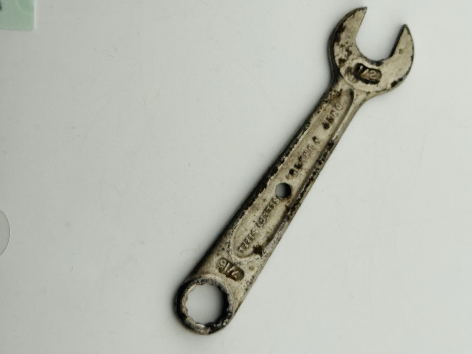 Vintage Indestro 1/2in. x 7/16″ OPEN END WRENCH USA Small 4 1/2″ Long