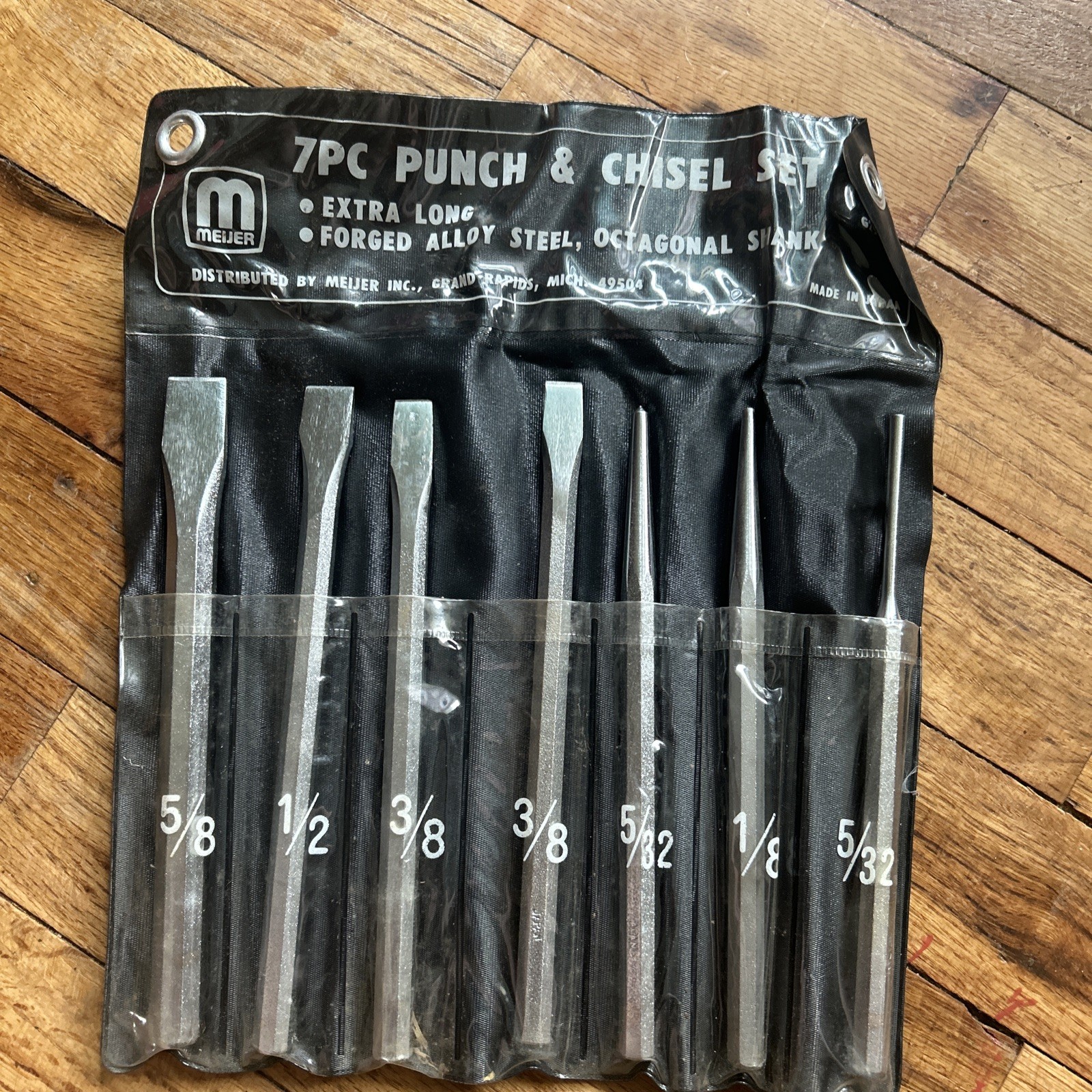 Vintage Meijer 7pc Punch and Chisel Set Extra Long