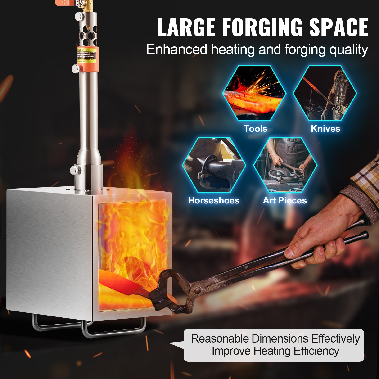Uimoso Portable Propane Forge with Burner,2600℉ Heat Capacity for Metalwork