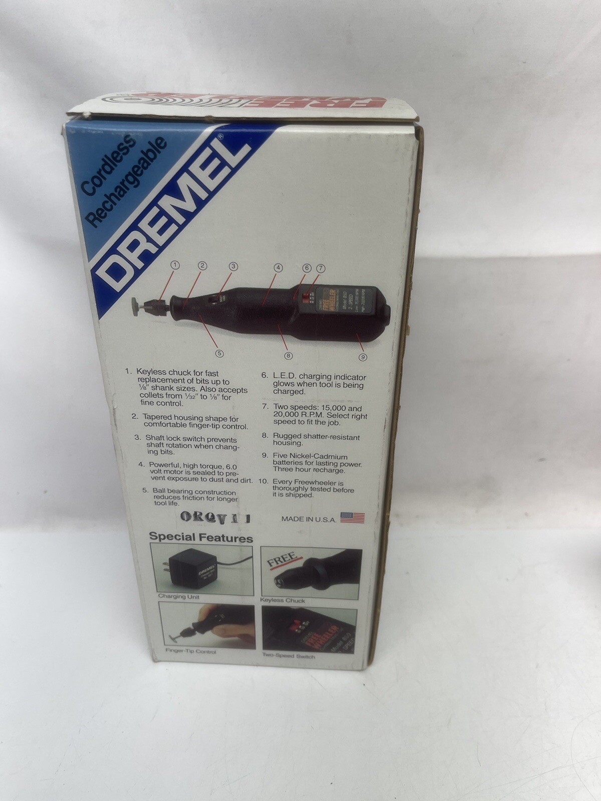 NOS Dremel 850 Free Wheeler Cordless Moto-Tool New Sealed 1988 Sealed New USA