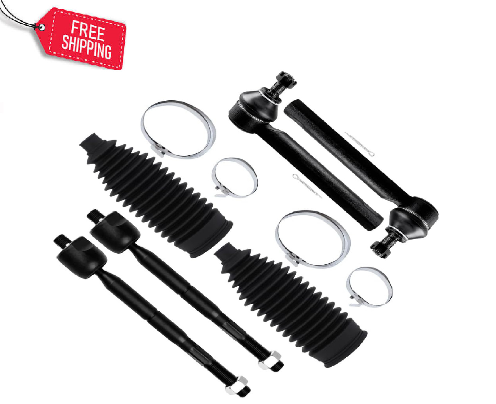 6pc Front Suspension Kit Tie Rod Ends Boots RX330 RX350 Highlander Kit