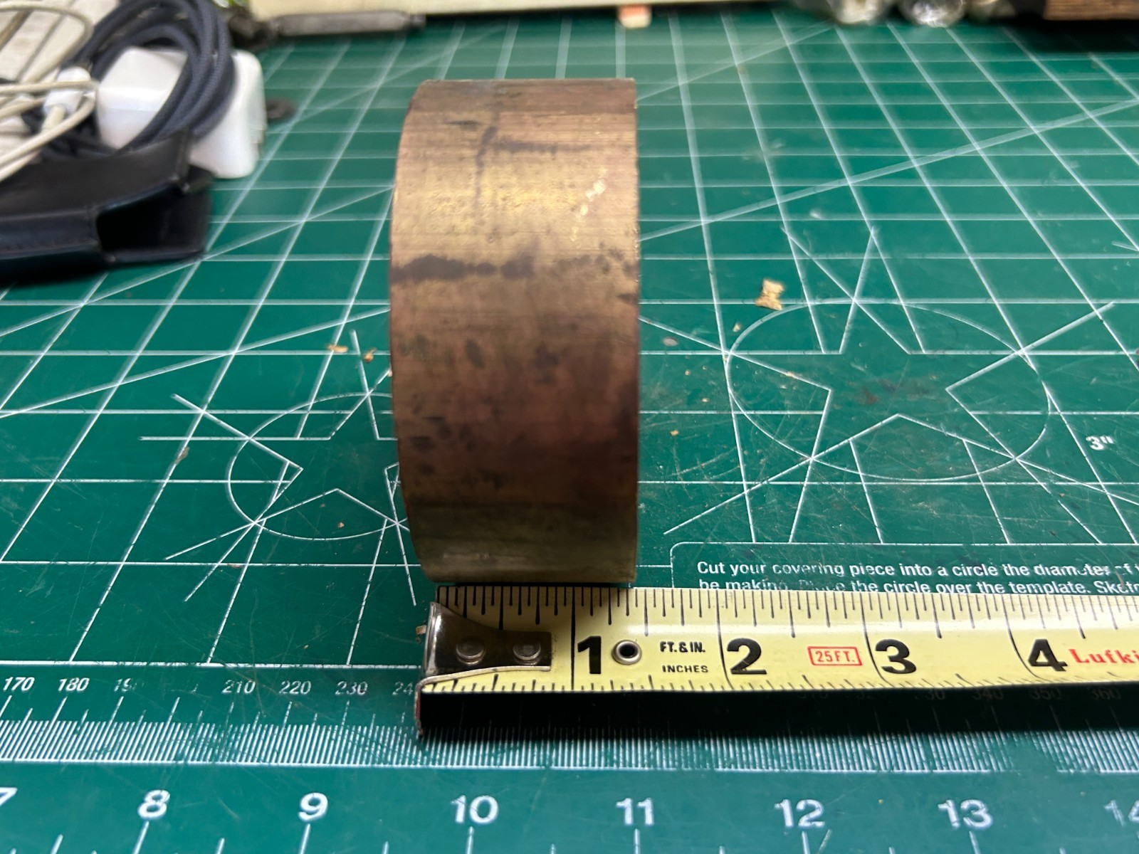 MACHINIST OfCe m LATHE MILL Brass Round Stock 1 3/8″ Long by 3 1/2″ Diameter