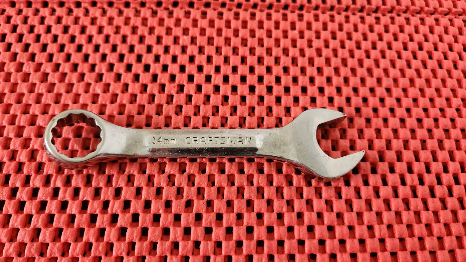MADE IN THE U.S.A. CRAFTSMAN 14mm STUBBY COMBINATION WRENCH VV-44116, 12 POINTS
