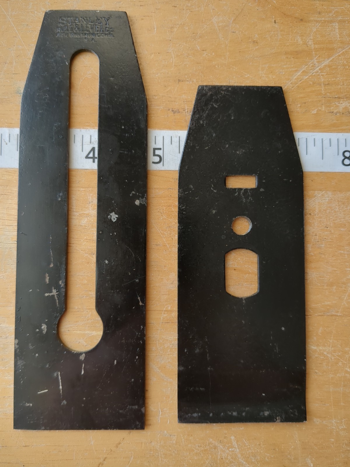 Stanley Rule & Level Co, 2″ Wood Plane Iron & Chip Breaker, New Britian Conn USA