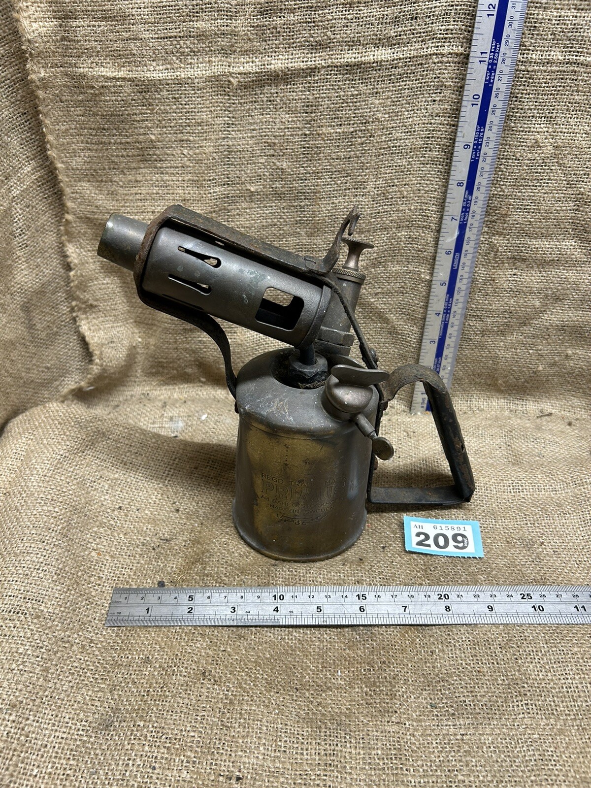 Vintage Original Primus 632 Brass Blow Torch / Blow Lamp