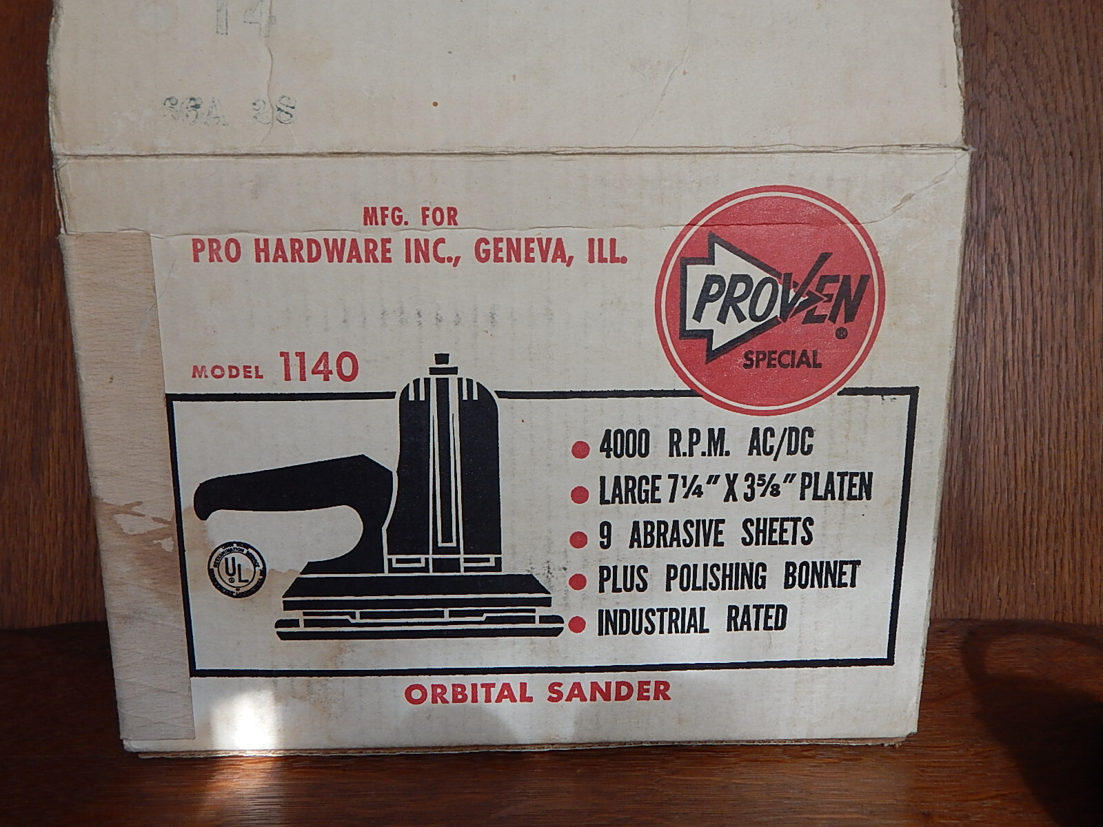 1952 Orbital Sander Proven Special Model 1140 Patented 1952 With Original Box