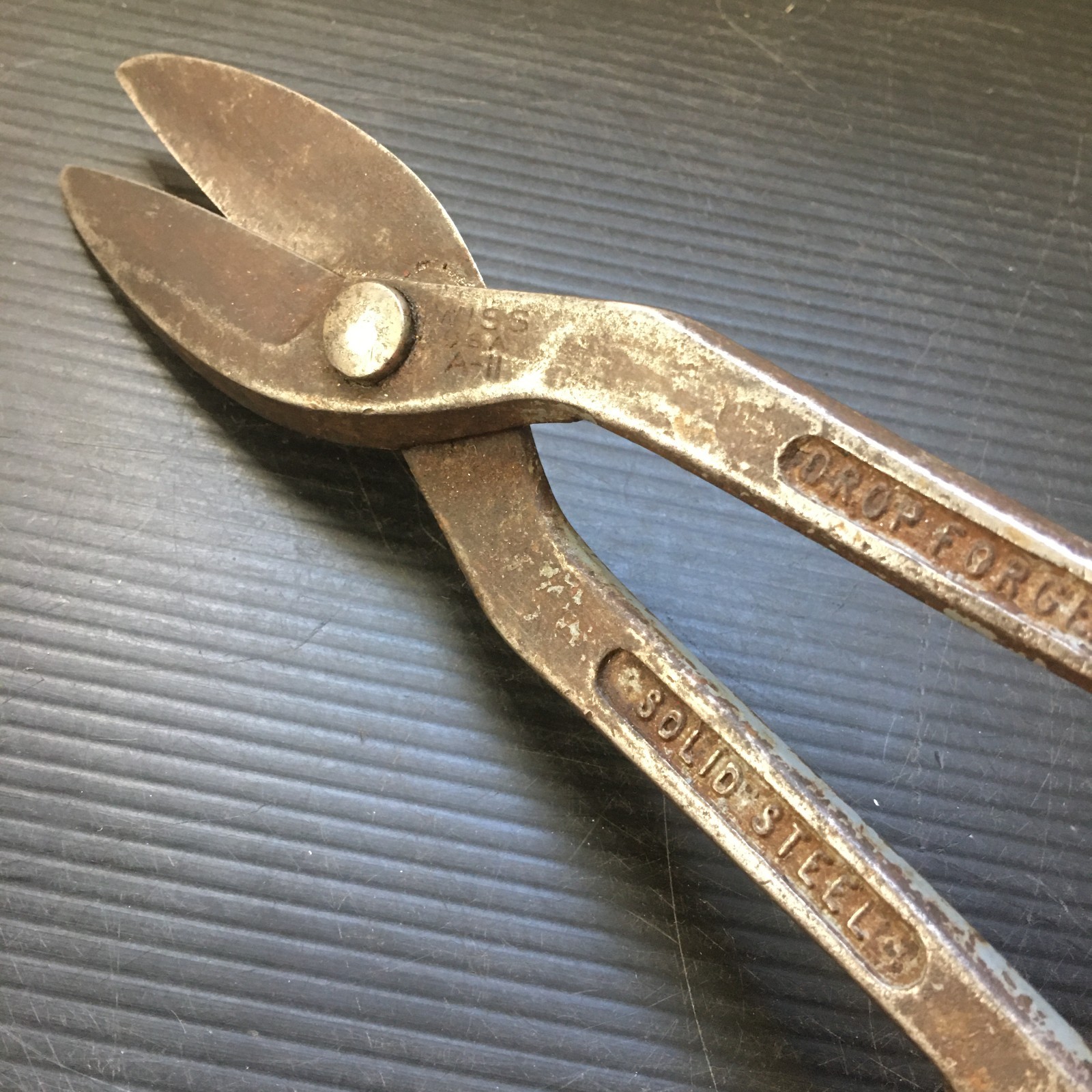 Vintage Wiss A-11 Solid Steel Drop Forged Tin Snips Metal Shears Made in USA