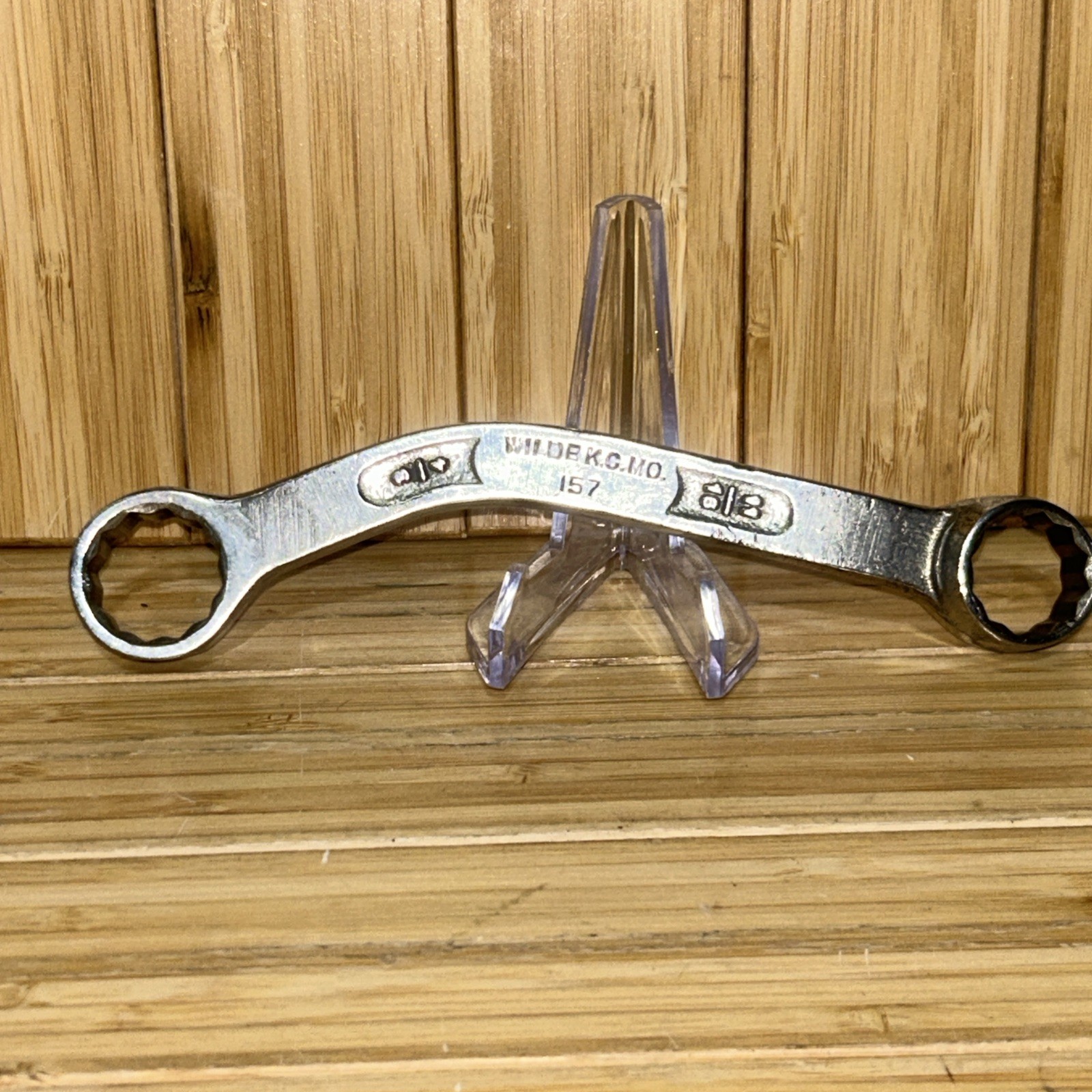 VINTAGE WILDE WRENCH 7” ANGLE WRENCH 11/16 7/8 KC MO