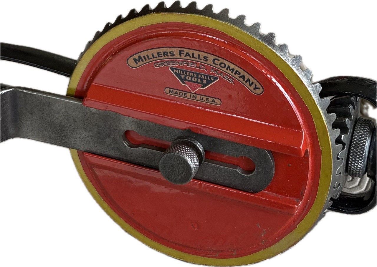 Waterslide Vintage Millers Falls Company Breast Drill decal tool USA