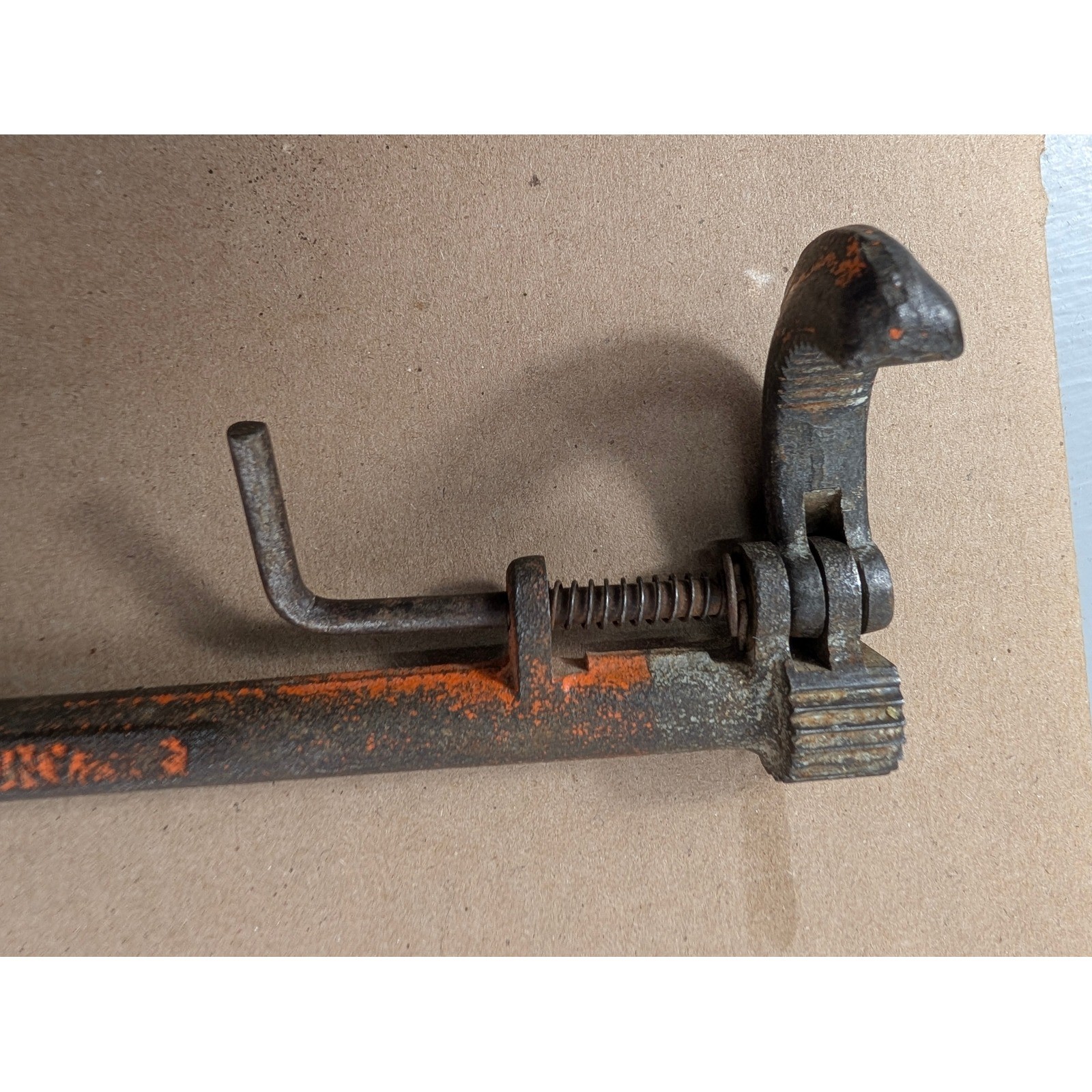 Vintage Andree Reversible Basin Wrench Plumbing Tool Orange Cast Iron Steel
