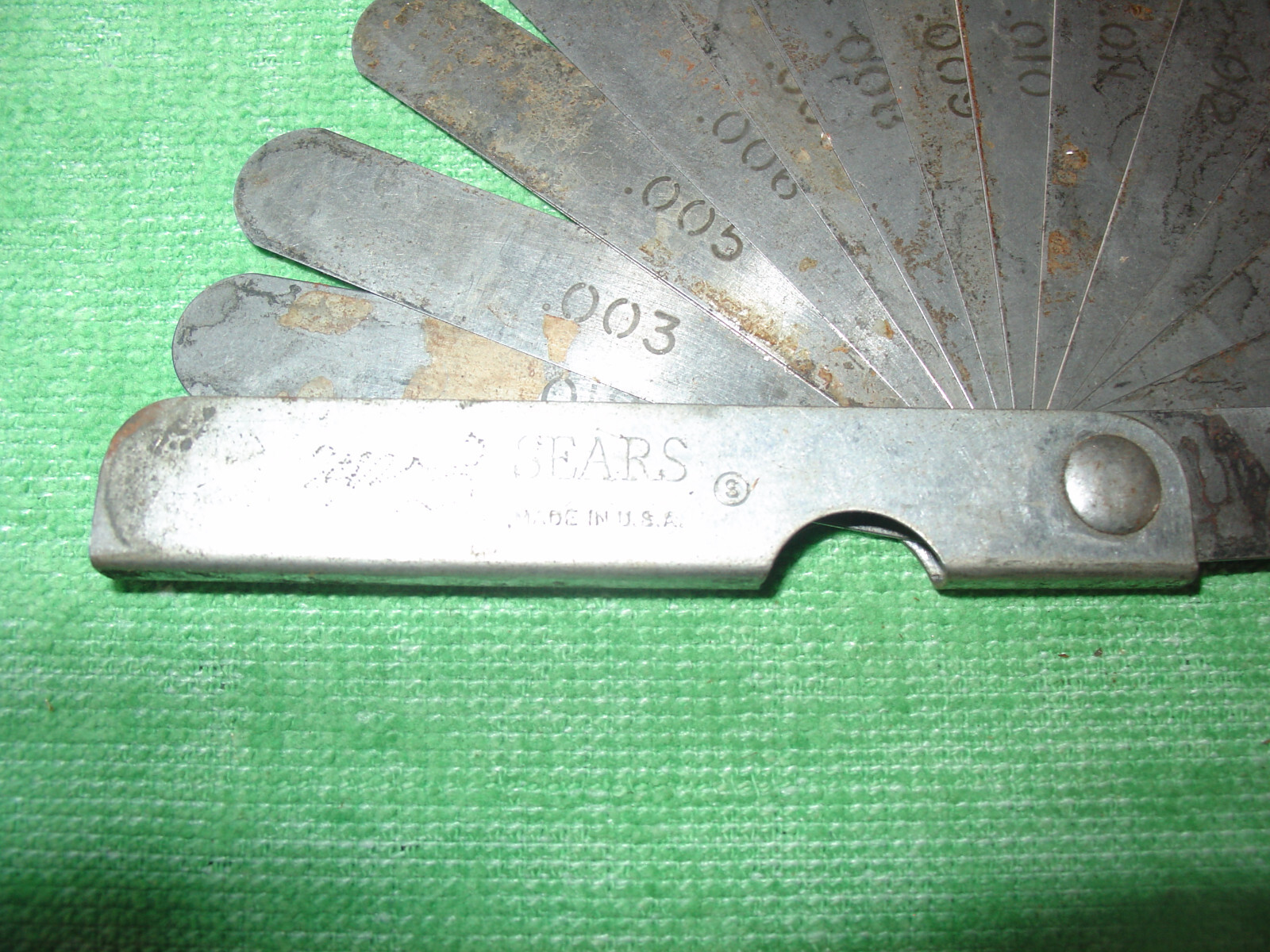 VINTAGE SEARS FEELER GAUGE THICKNESS GAUGE MADE IN USA