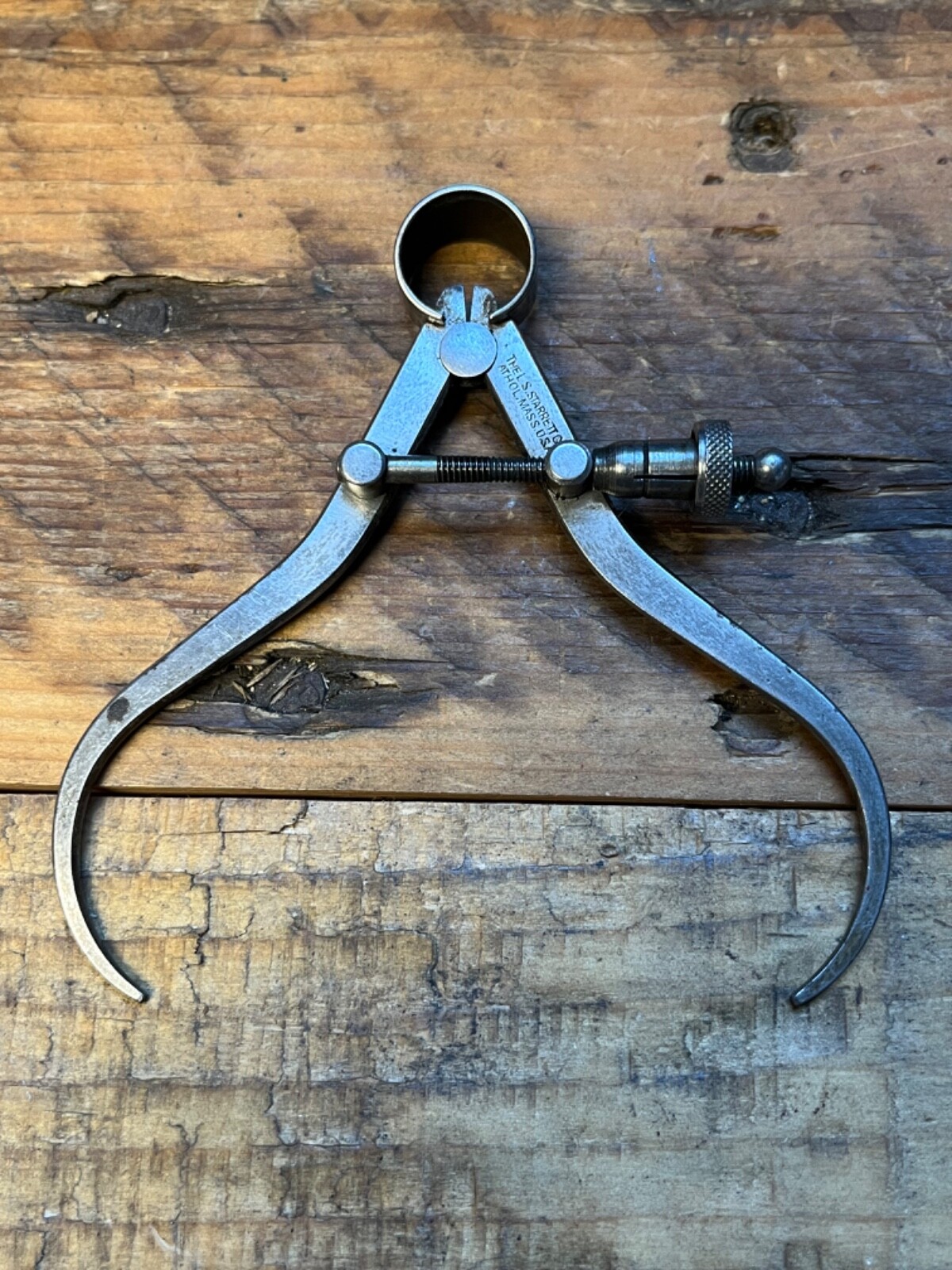 Vintage L. S. Starrett 3″ Outside Flat-leg Calipers – split nut – USA – $5 ship