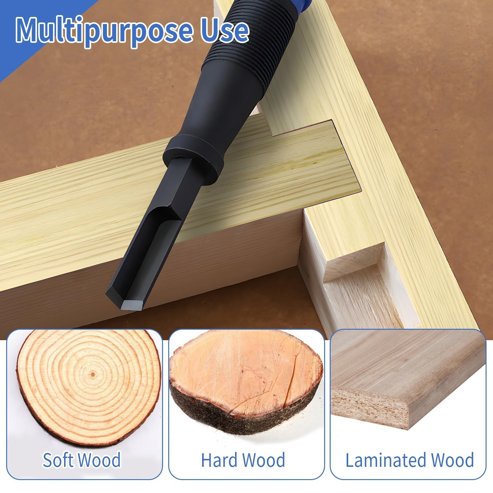 90° Corner Chisel Set – 8mm & 12mm Mortise Woodworking Tools for Door Installati