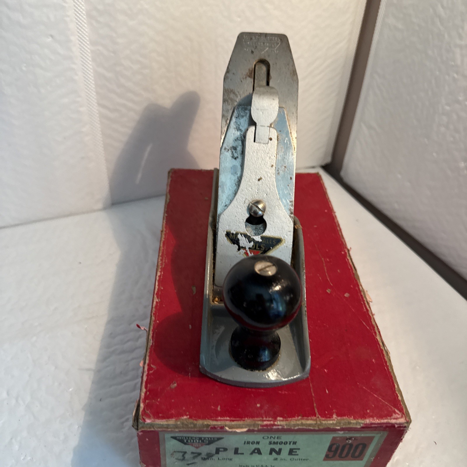 Old Vintage Millers Falls Iron Smooth No.900 Wood Plane with Original Box