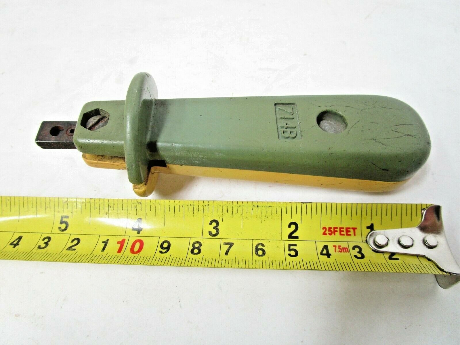 Vintage 714B Yellow Green Linesman Punch Phone Line Technician Hand Tool