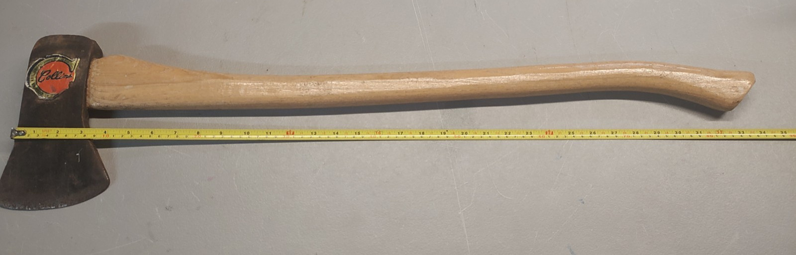 Collins Single Bit 3 1/2 Lb. Rafting Pattern Axe Head with label sticker Handle