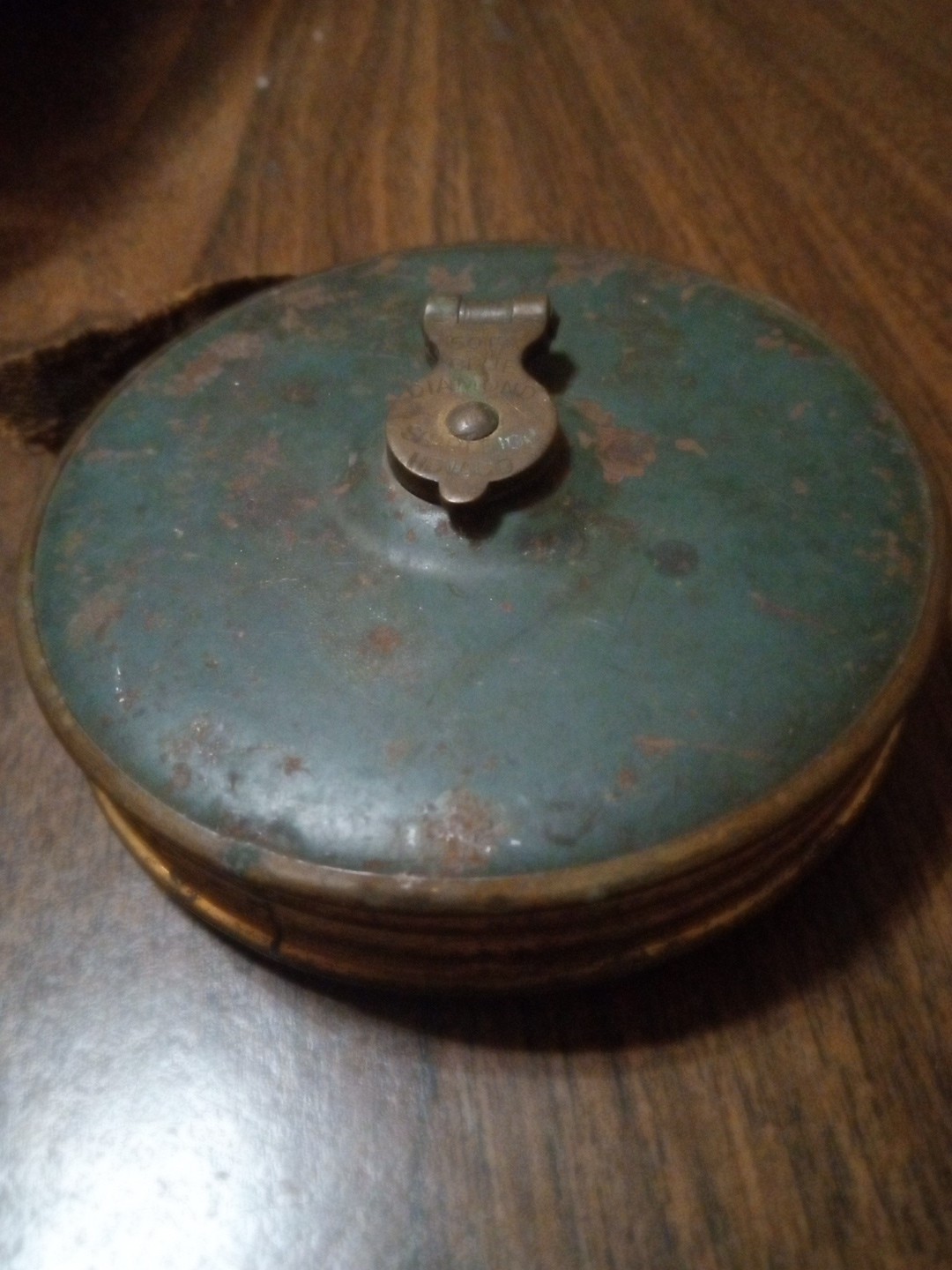 Antique 50ft Blue Diamond Shapleigh Tape Measure HDW Co. Very Old Works Rare USA