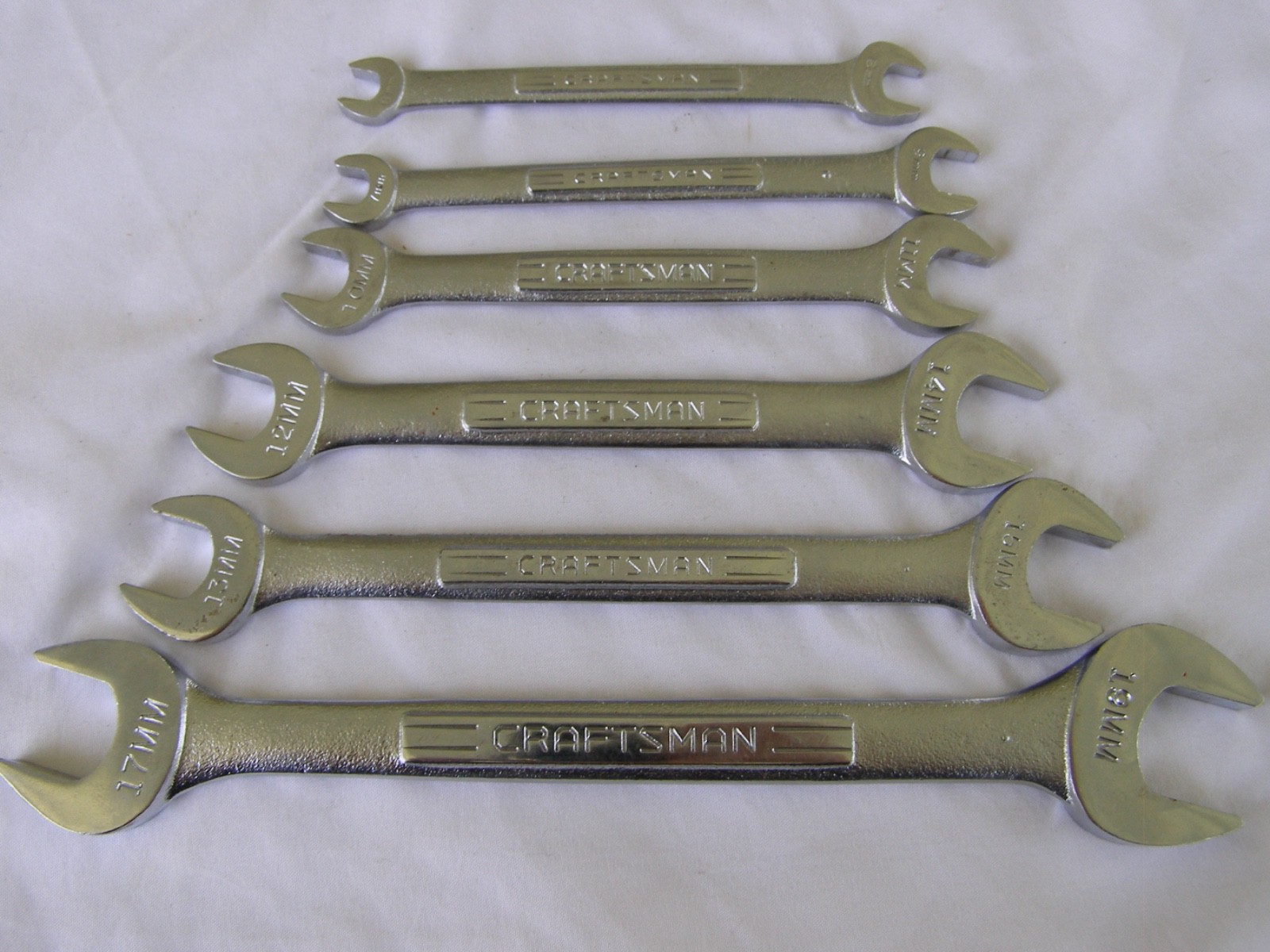 Awesome 6 Pc USA -V- Series Craftsman Metric Open End Wrench Set 6mm to 19mm