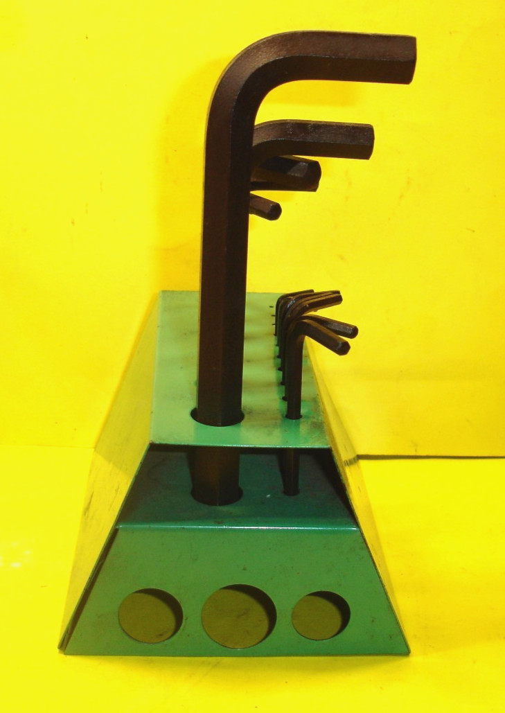 Vintage Allen Hex Keys w/ Stand SAE Green 1960’s Allen Manufacturing Hartford Co