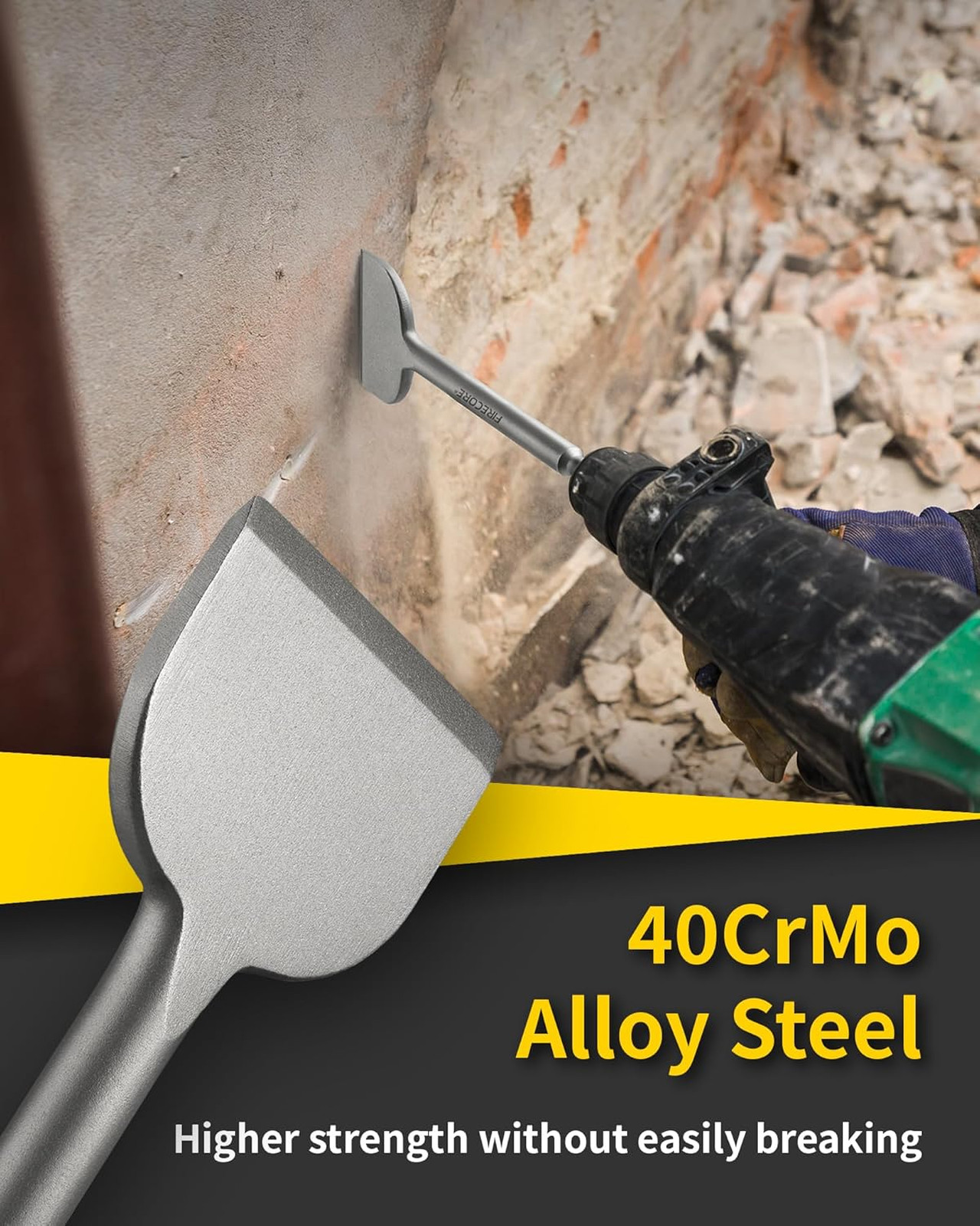 SDS Plus Chisel Set 4pcs Alloy Steel for Tile Removal Demolition Rotary Hammer