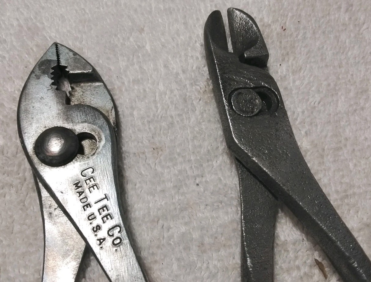 4pc PLIER LOT DIAMOND/CEE TEE CO/ HOSE CLAMP SLIP JOINT CUTTER SET VINTAGE TOOLS