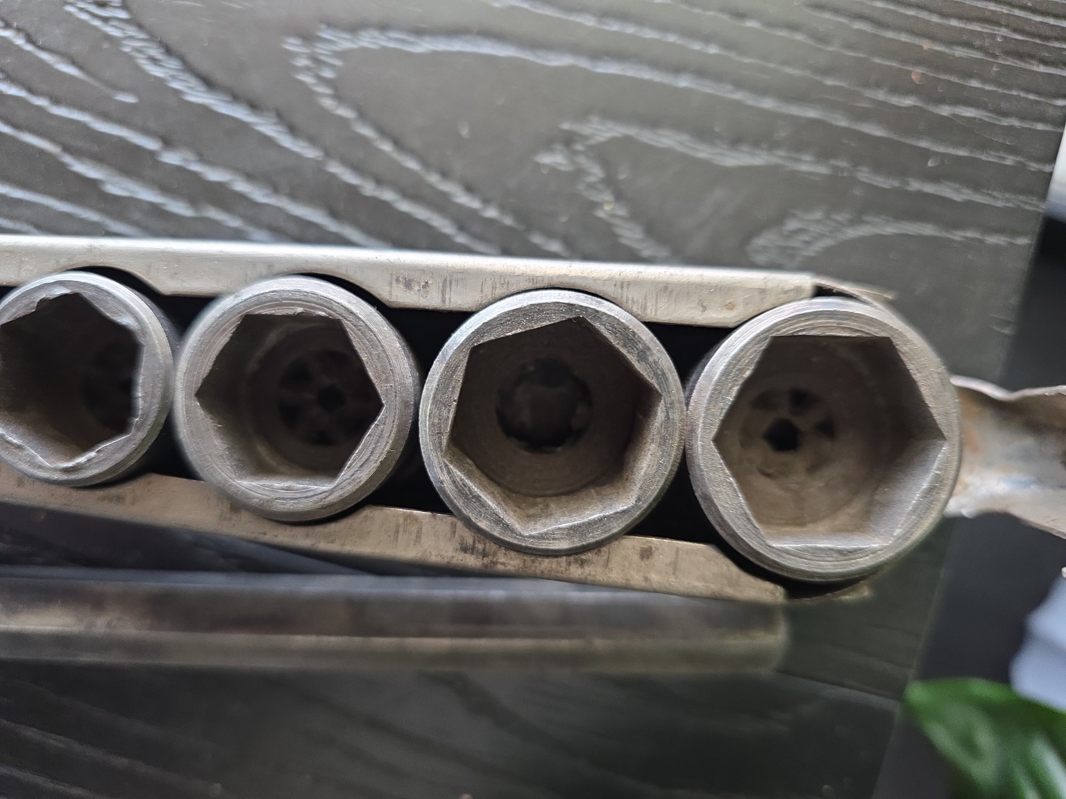 Vintage Industrial Hex Socket Set Folding Metal Holder L-Handle USA Incomplete