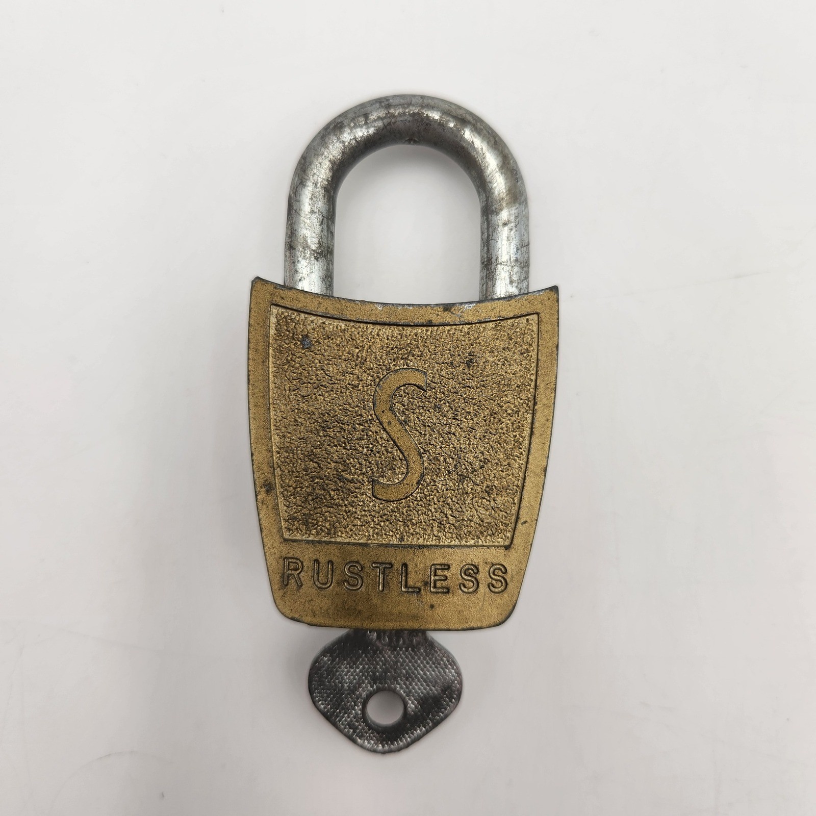 Vintage Slaymaker Rustless Brass Padlock with Key Made in USA Industrial Lock