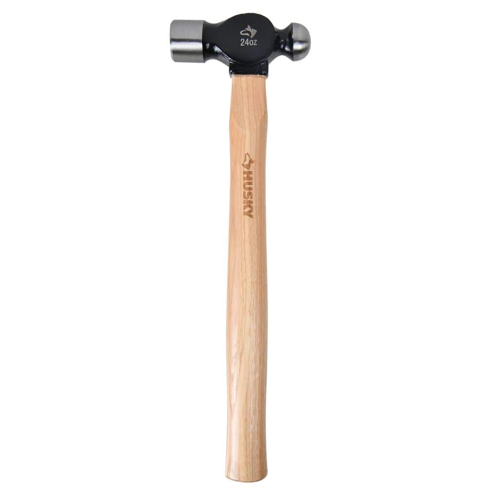 Husky 24 oz. Ball Peen Hammer with 13.2 in. Hickory Handle