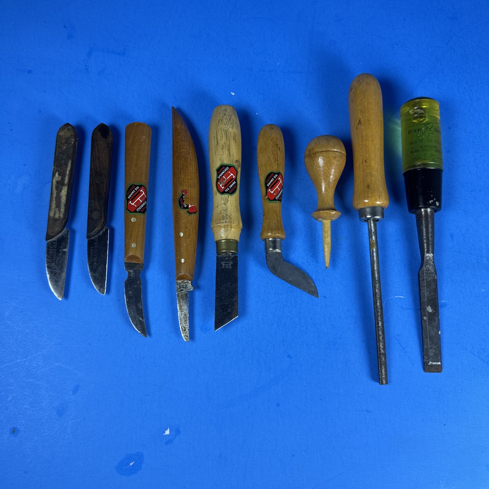 ULMIA Marke Spannsage, Stubby, Buck Brothers Woodworking Chisel Set Germany/ USA