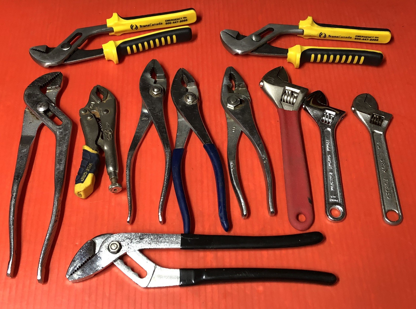 Tool Lot. Pliers, & Adjustable Wrenches. FULLER, STANLEY, VISE-GRIP, CRAFTSMAN