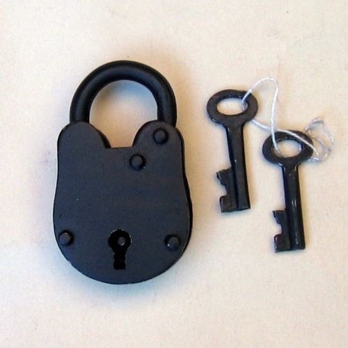 Antique lock Old Style with Keys 3.5″H / Padlock – Lock and Keys – Jailer Lock
