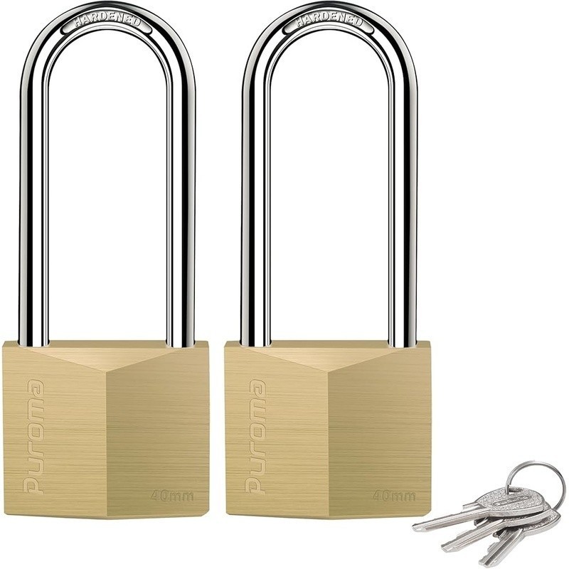 Premium Heavy Duty Brass Padlock Keyed Lock Set Indoor Outdoor Security New
